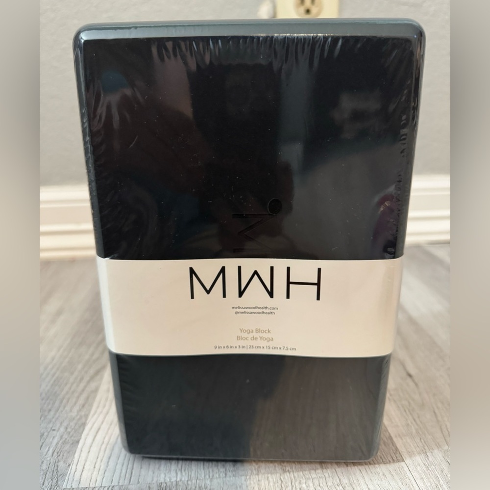Melissa Wood Health Black Yoga Block 9”x6”x3” Made with durable lightweight foam